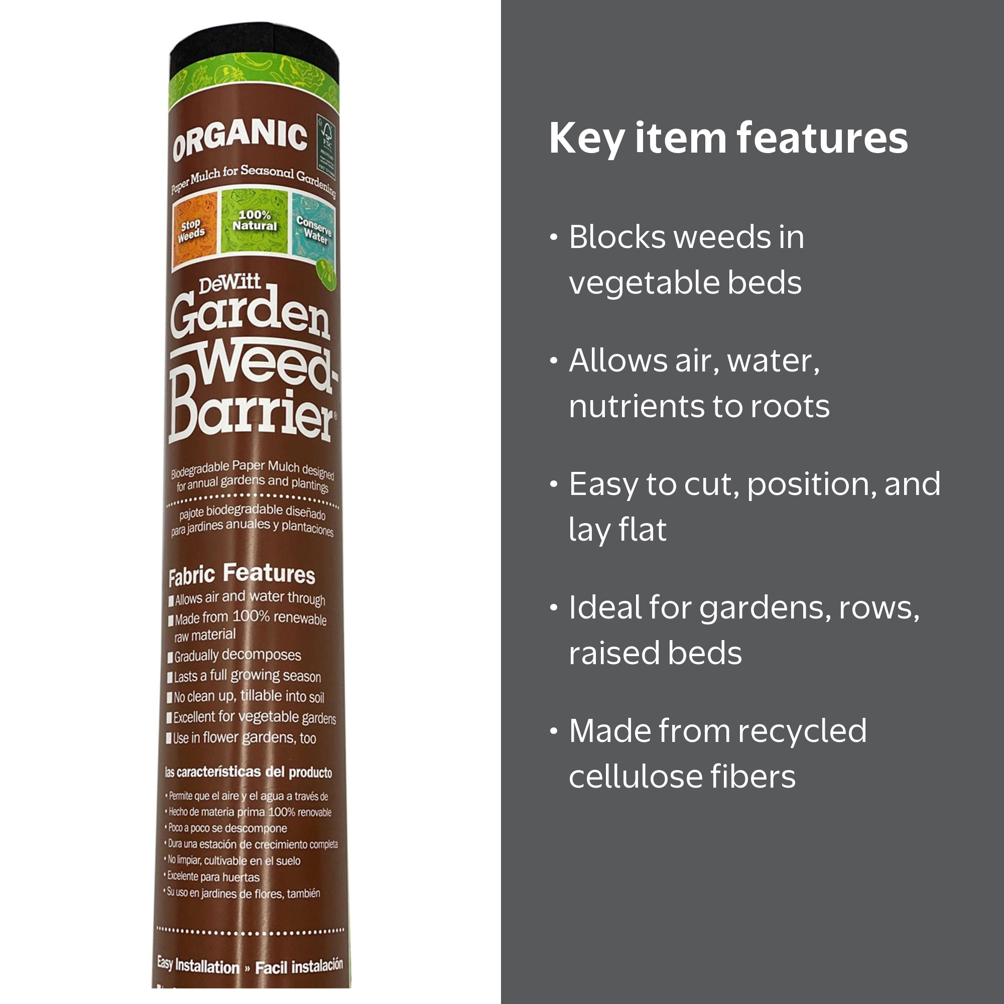 DeWitt NAT4300 Landscape Fabric, 4x300 Ft Biodegradable Paper