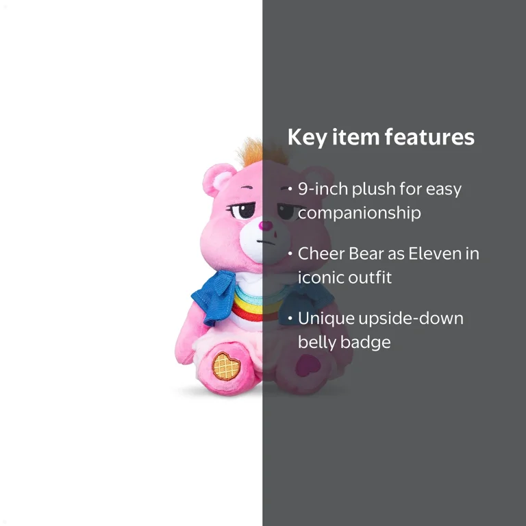 Care Bears x Stranger Things Mini Plush, Cheer Bear as Eleven