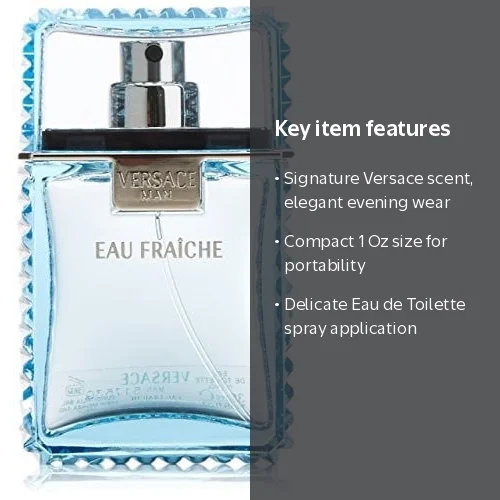 Versace, Eau Fraiche Eau De Toilette, 1 oz with Fresh Floral Notes