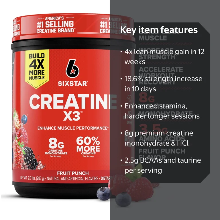 Six Star Creatine X3 Fruit Punch 30 Servings