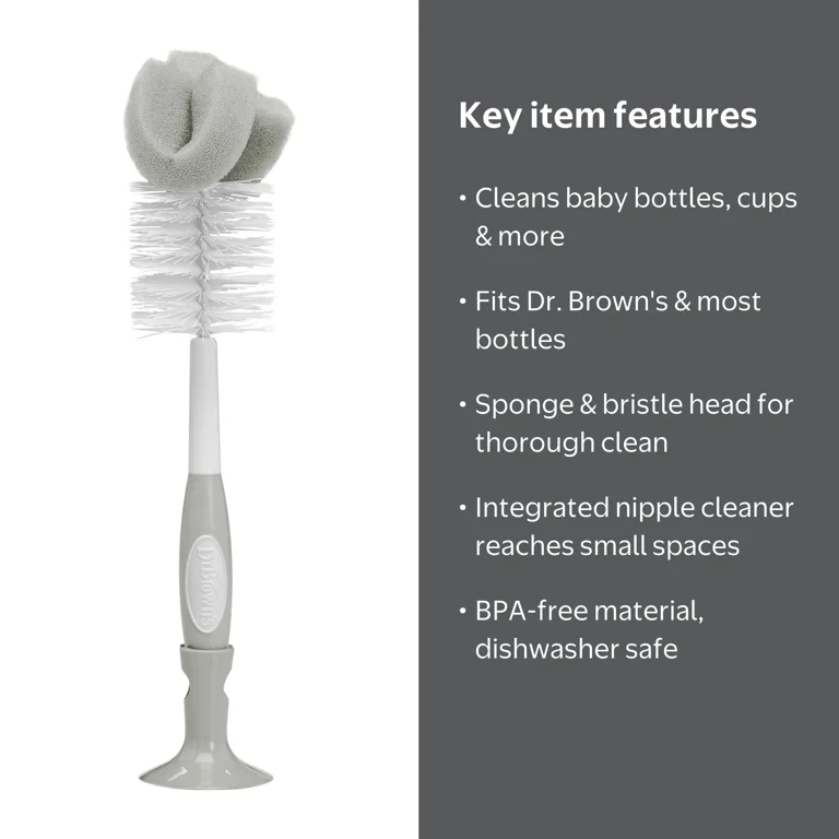 Dr. Brown's Baby Bottle Brush with Suction Cup Stand, Sponge