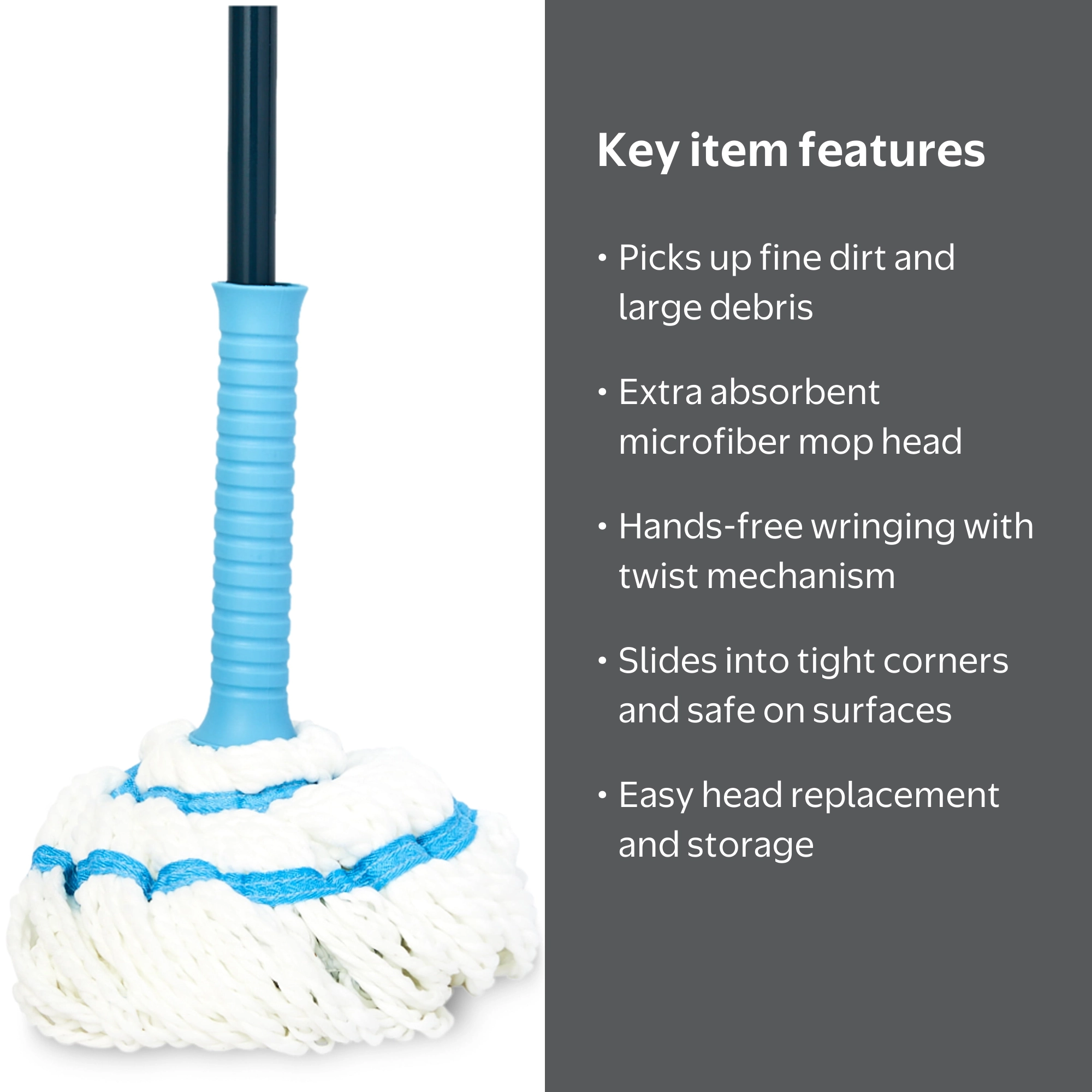 Great Value Microfiber Twist Mop with Self-Wringing Ratchet