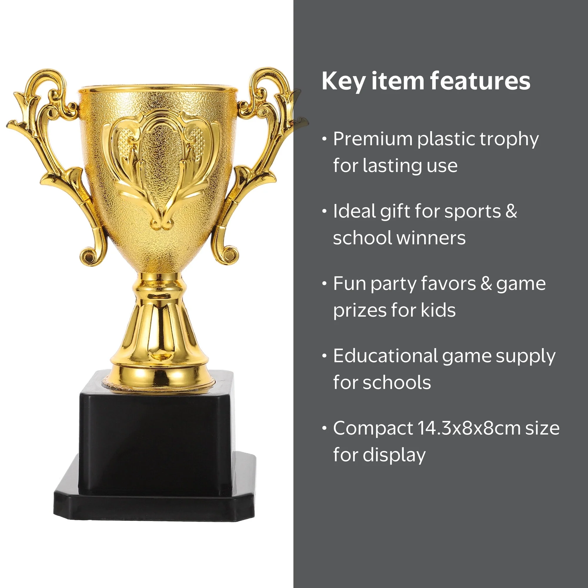 Hemoton Mini Plastic Trophy, 14.3cm with Base, Kids Award for