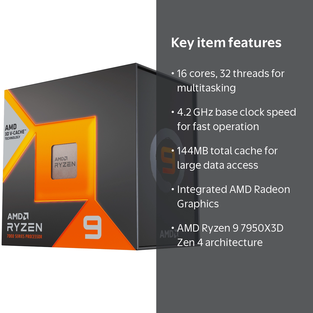 AMD Ryzen 9 7950X3D - Ryzen 9 CPU 16-Core 4.2 GHz Socket AM5 120W