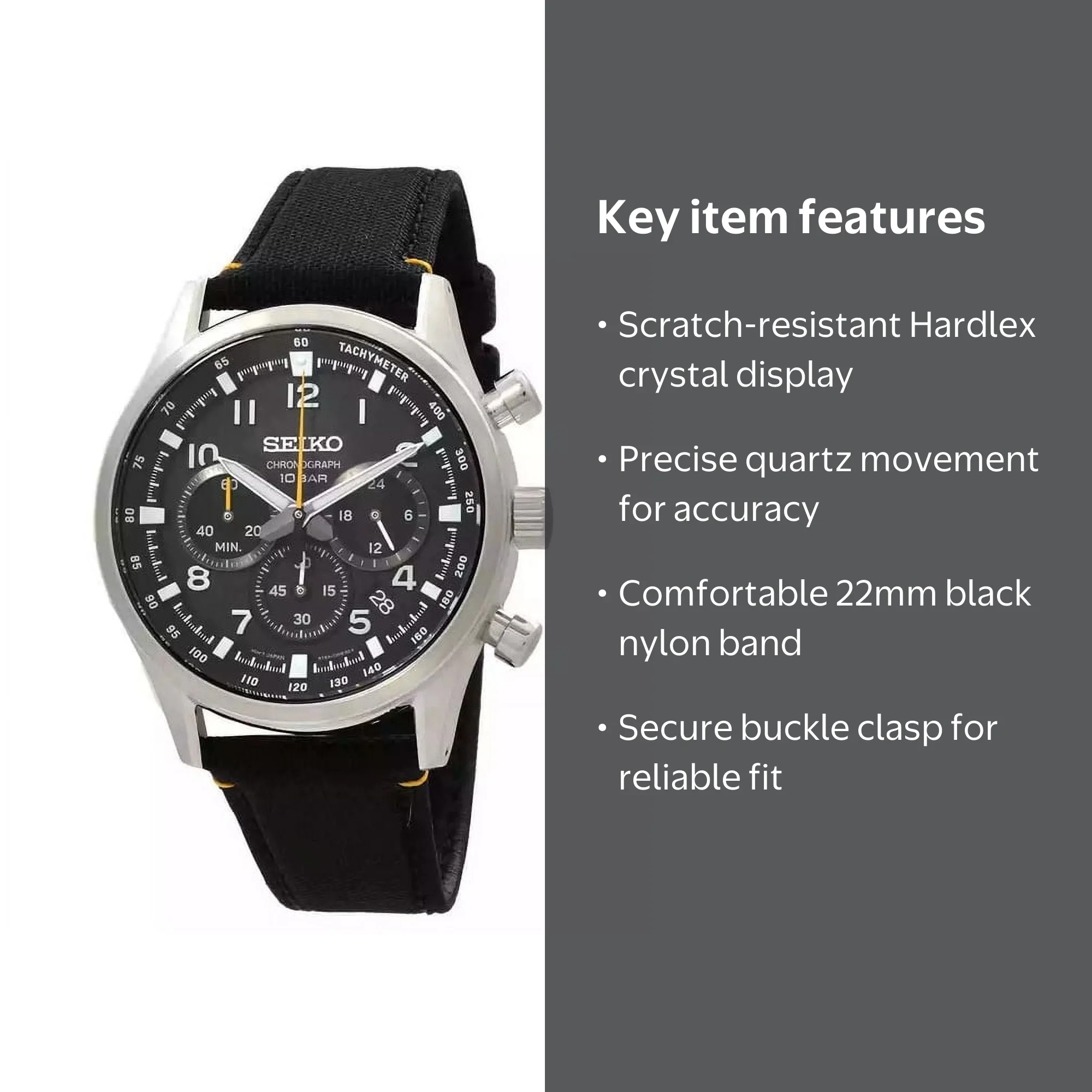 Seiko Sport Chronograph Quartz Black Dial Men's Watch SSB449P1