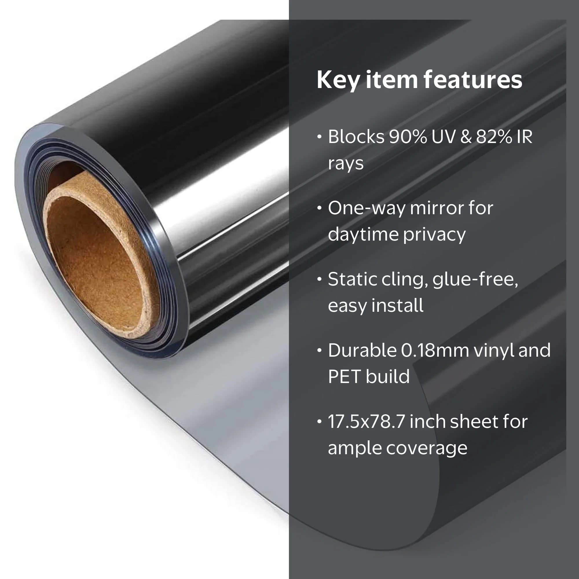 HIDBEA Tint Home Covering Glass House Day See, 17.5 in x 78.7 in
