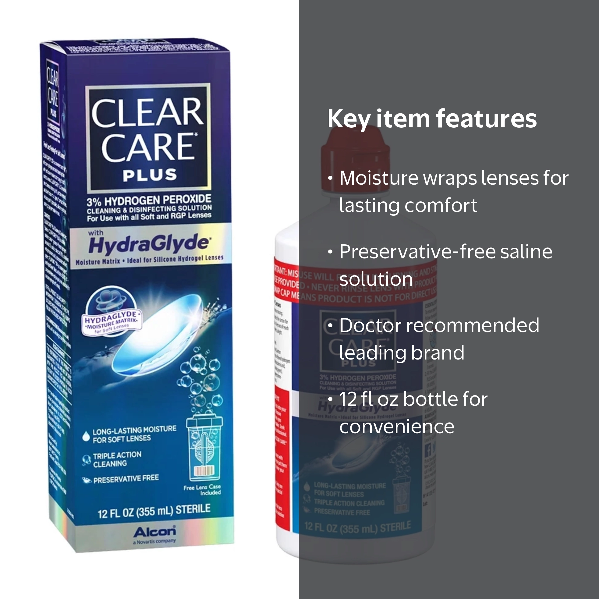 CLEAR CARE PLUS Cleaning & Disinfecting Contact Lens Solution with