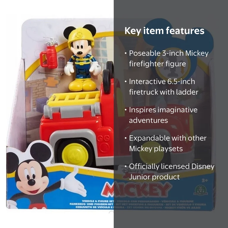 Disney Junior Mickey Mouse Firefighter Figure with Fire Truck