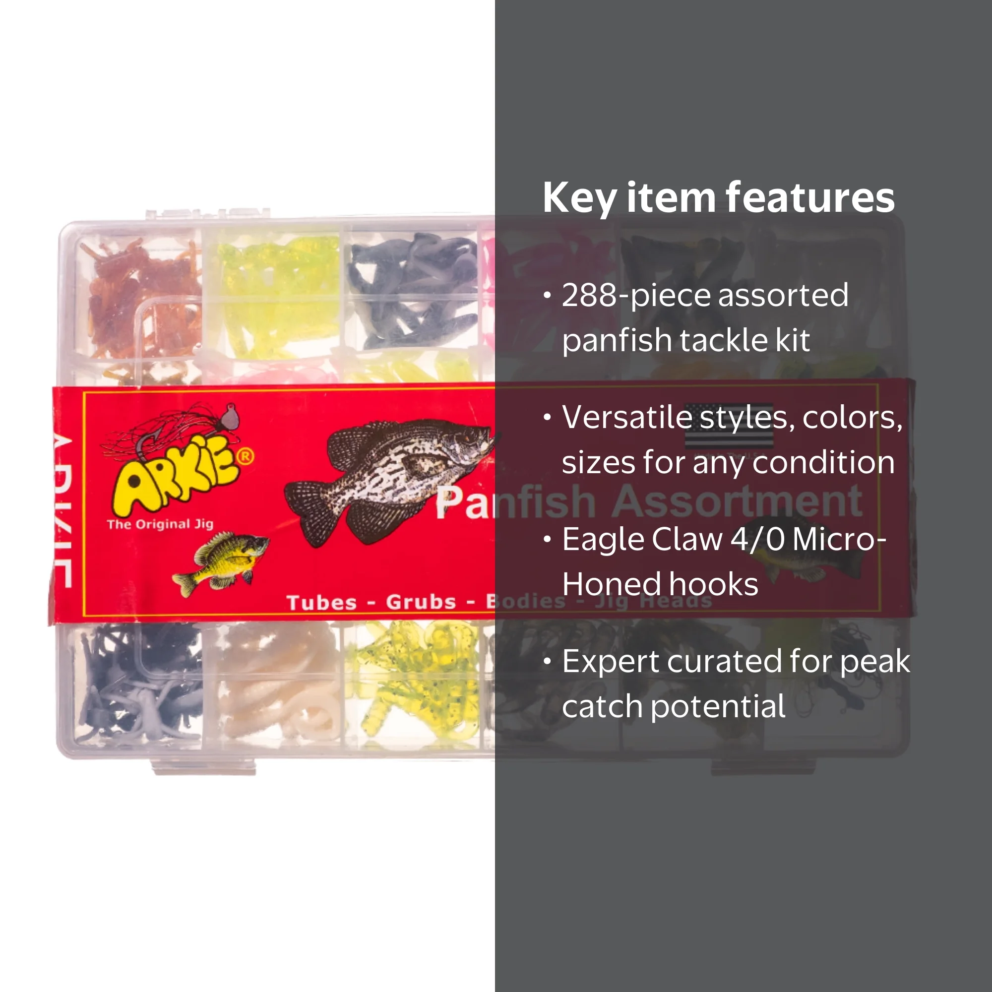 Arkie Lures Panfish Assorted Fishing Kit - 288 Pieces - Walmart.com