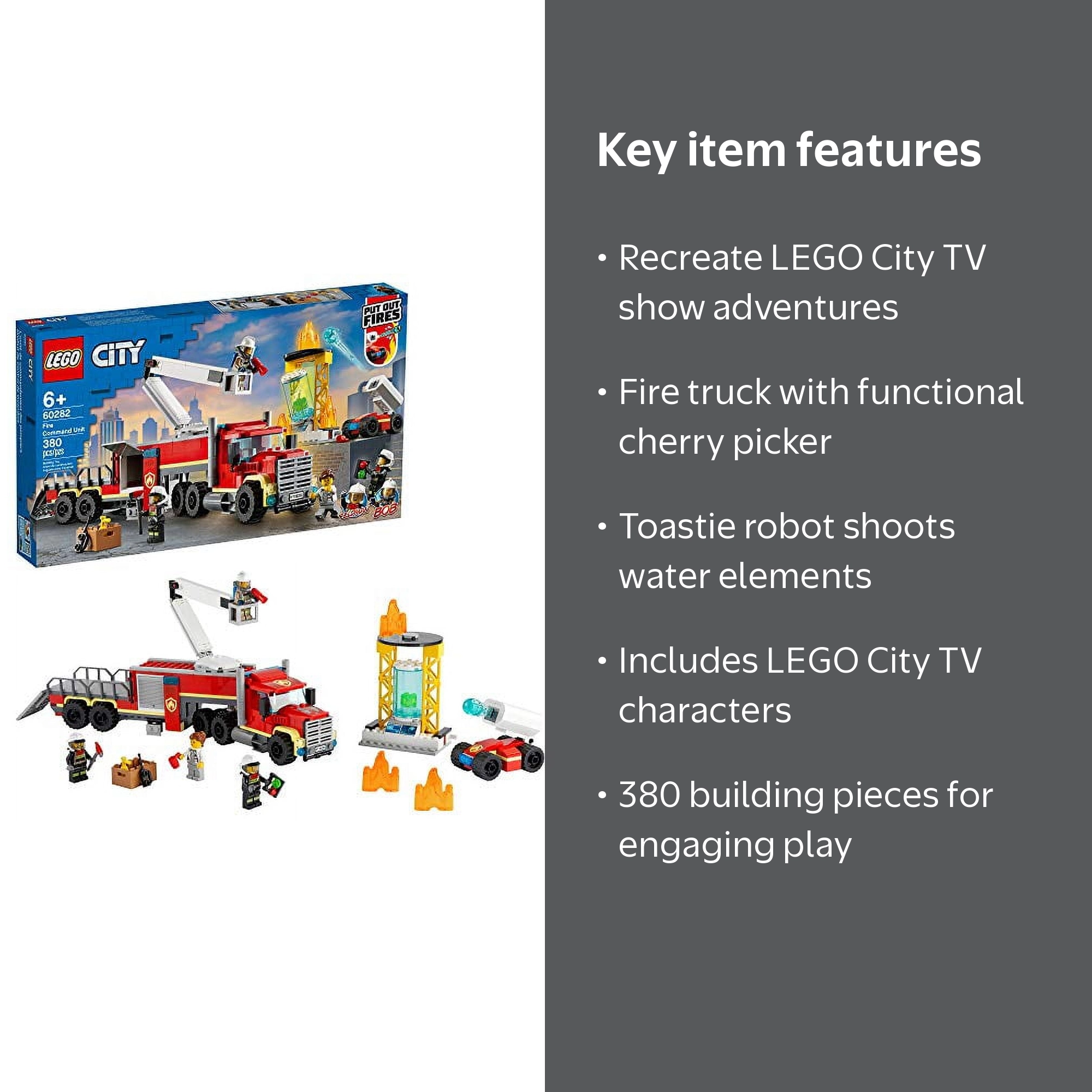 LEGO City Fire Command Unit 60282 Building Kit; Fun Firefighter
