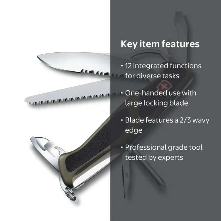 Victorinox Swiss Army RangerGrip 178 Black Pocket Knife with 12
