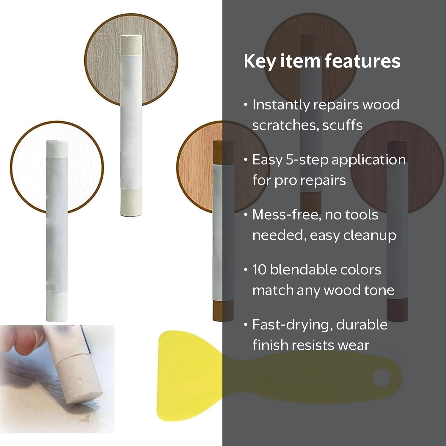 Vuxeco Fix Stick, Vuxeco Wood Repair Wax pens, No Tools Mess-Free