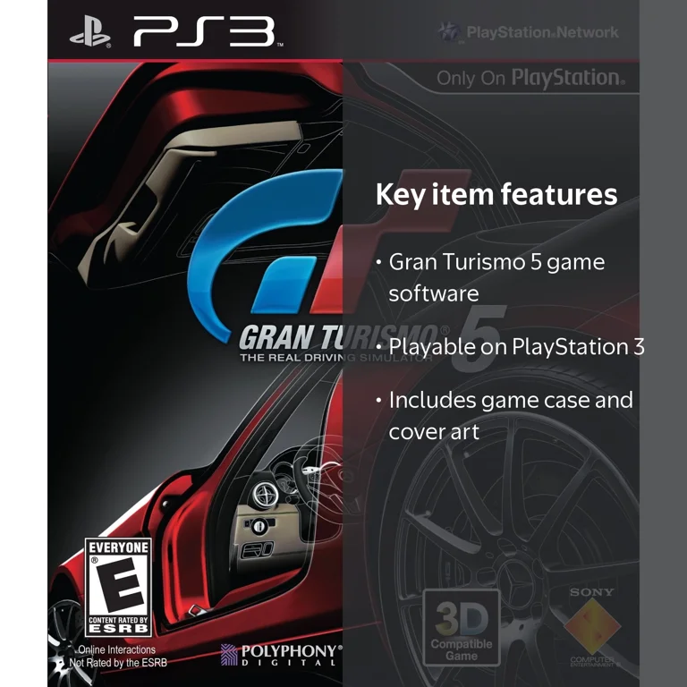 Sony, Gran Turismo 5 - PlayStation 3 Video Game - Walmart.com