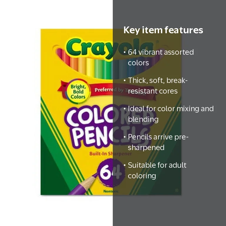 Crayola Colored Pencils, 64 Count, Vibrant Colors - Walmart.com