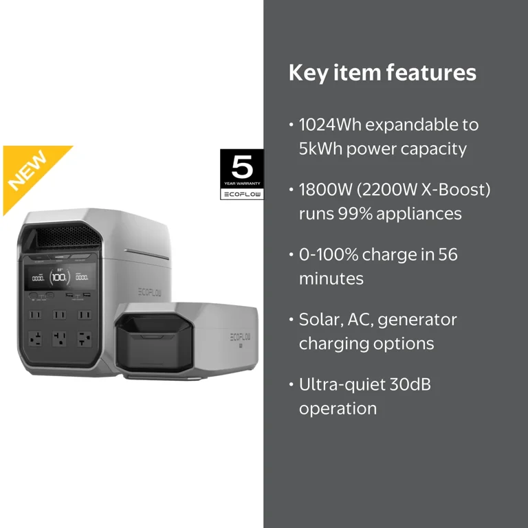 EF EcoFlow Portable Power Station DELTA 3+ with Smart Extra