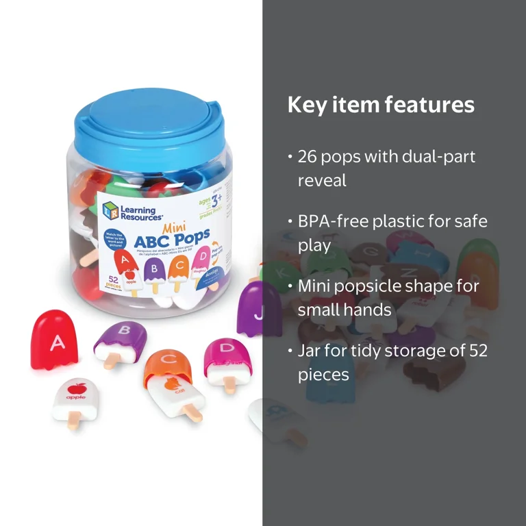 Learning Resources Mini ABC Pops 26-piece alphabet toys - Walmart.com