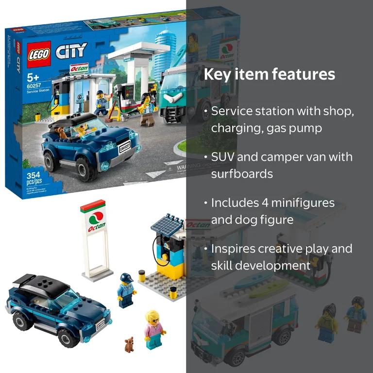 LEGO City Service Station 60257 Building Sets for Kids (354 Pieces