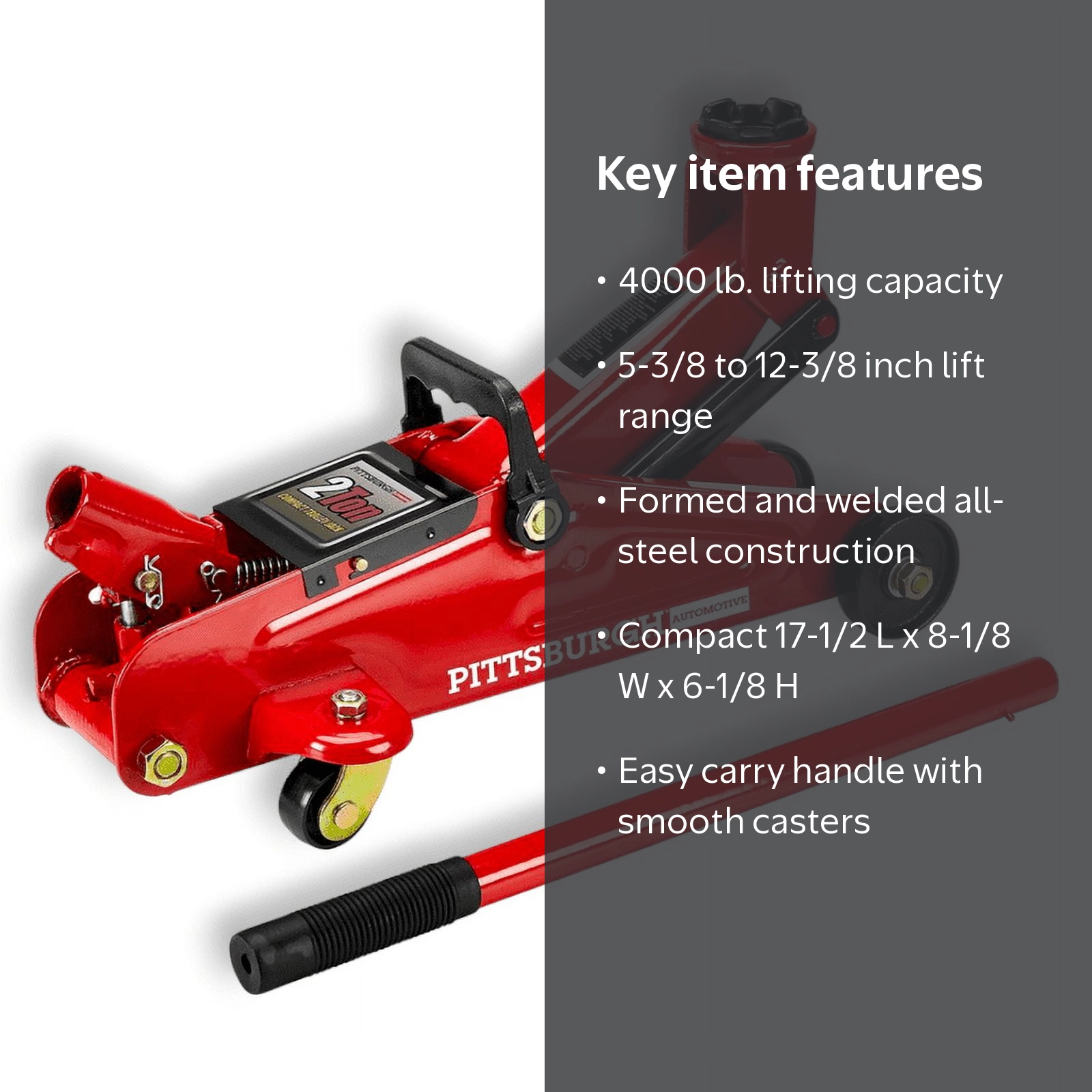 Pittsburgh Low Profile 2 Ton Floor Jack, 4000 lbs Capacity, Heavy