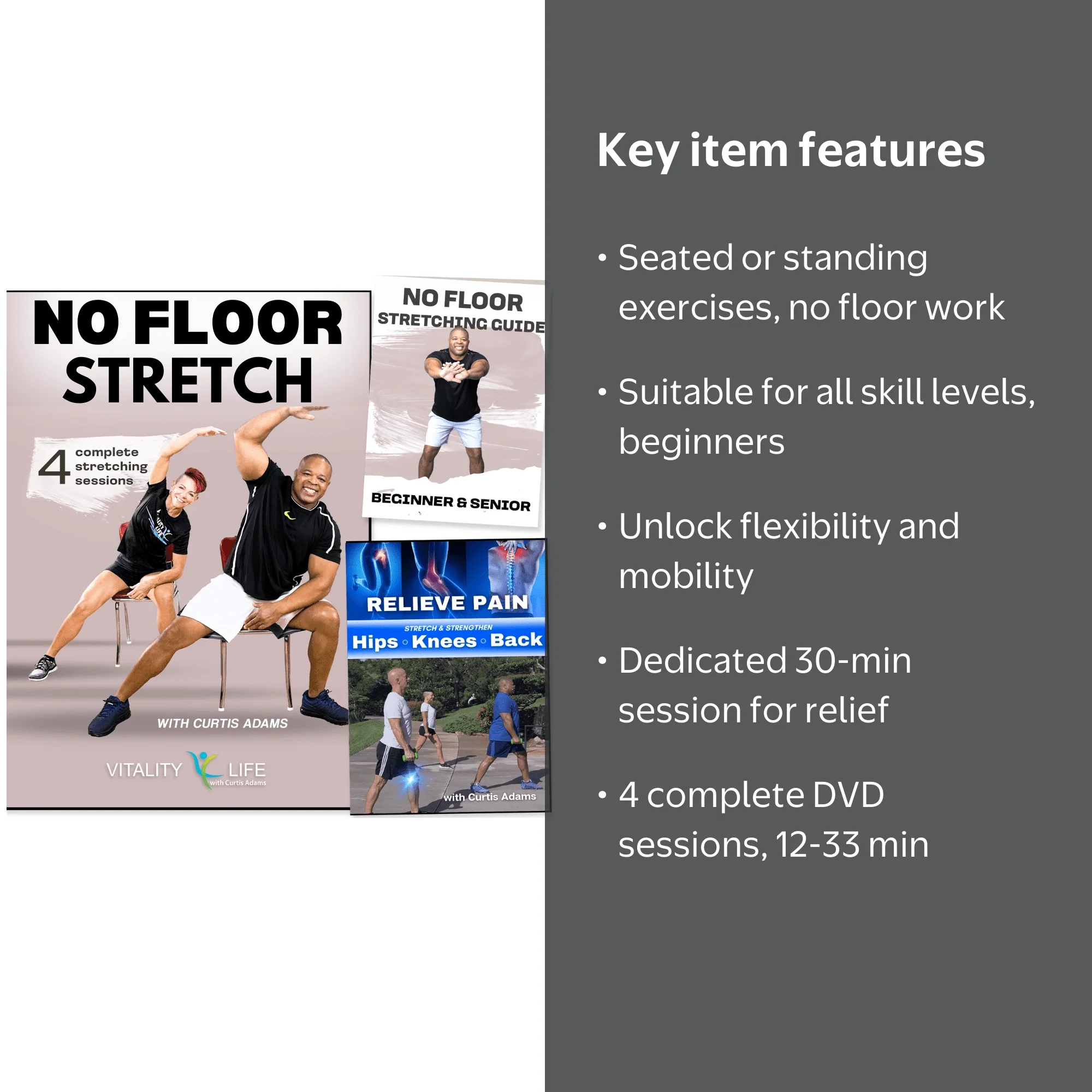 Vitality 4 Life, Stretching Exercises for Seniors DVD, 4 Sessions