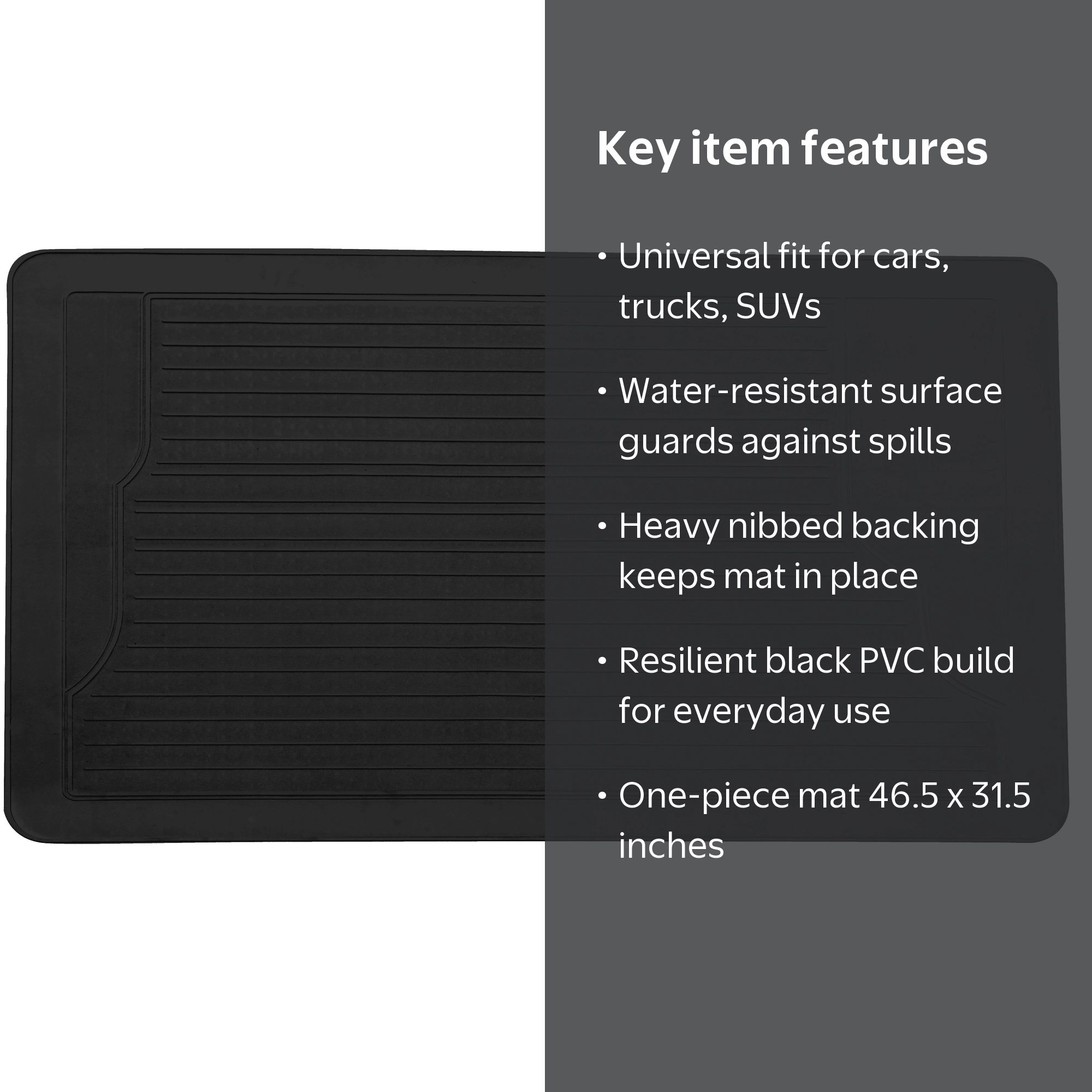 Auto Drive, Car Floor Mat, AD071717B, Waterproof Black PVC