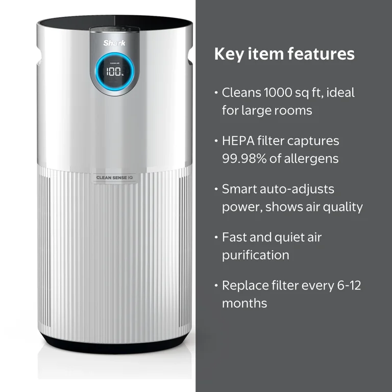 Shark MAX Air Purifier Machine with Nano Seal HEPA Filter