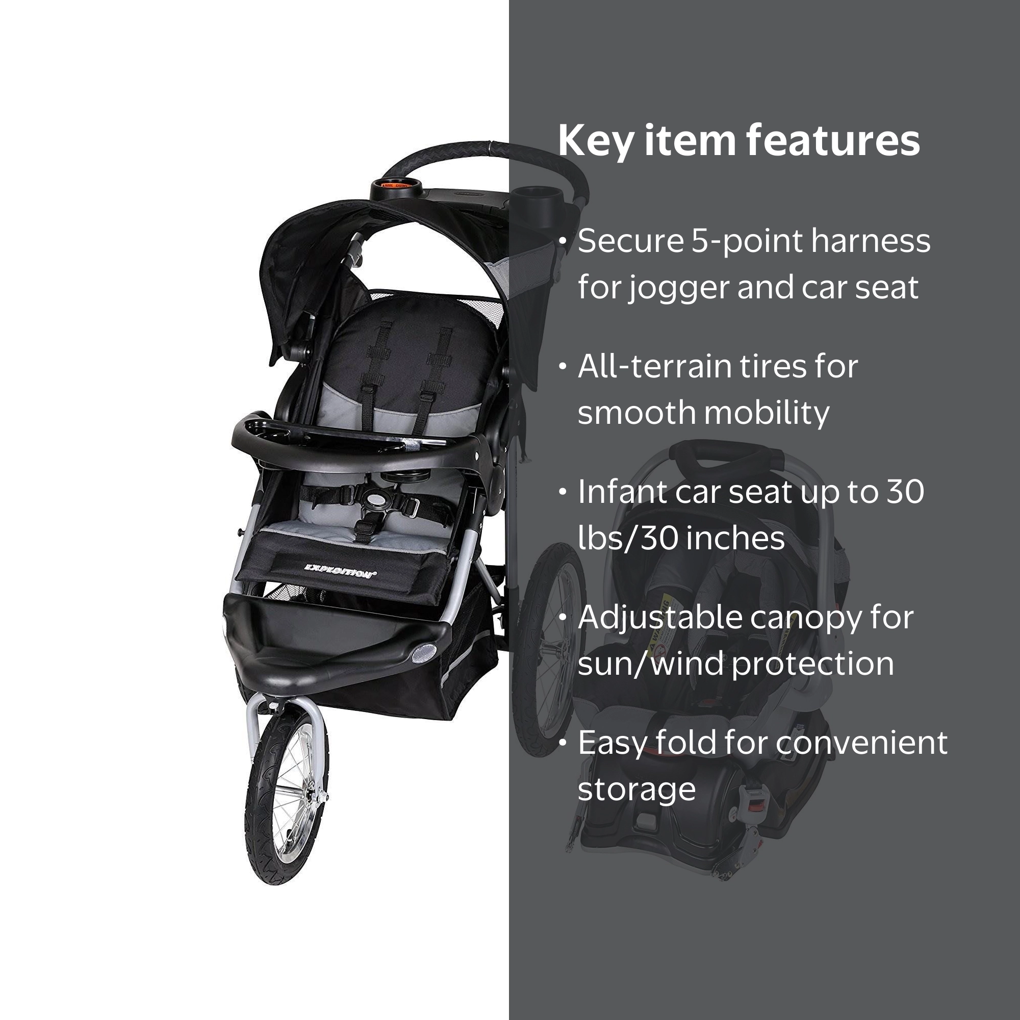 Baby Trend Lightweight Jogger Stroller & Car Seat Combo