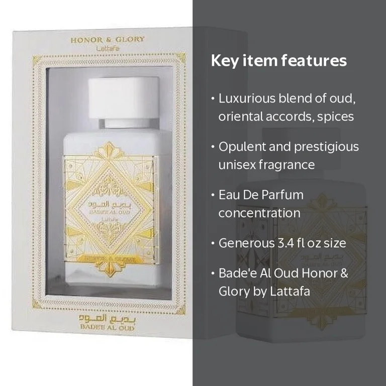 Lattafa, Badee Al Oud Honor and Glory Eau De Parfum, 3.4 Oz Unisex