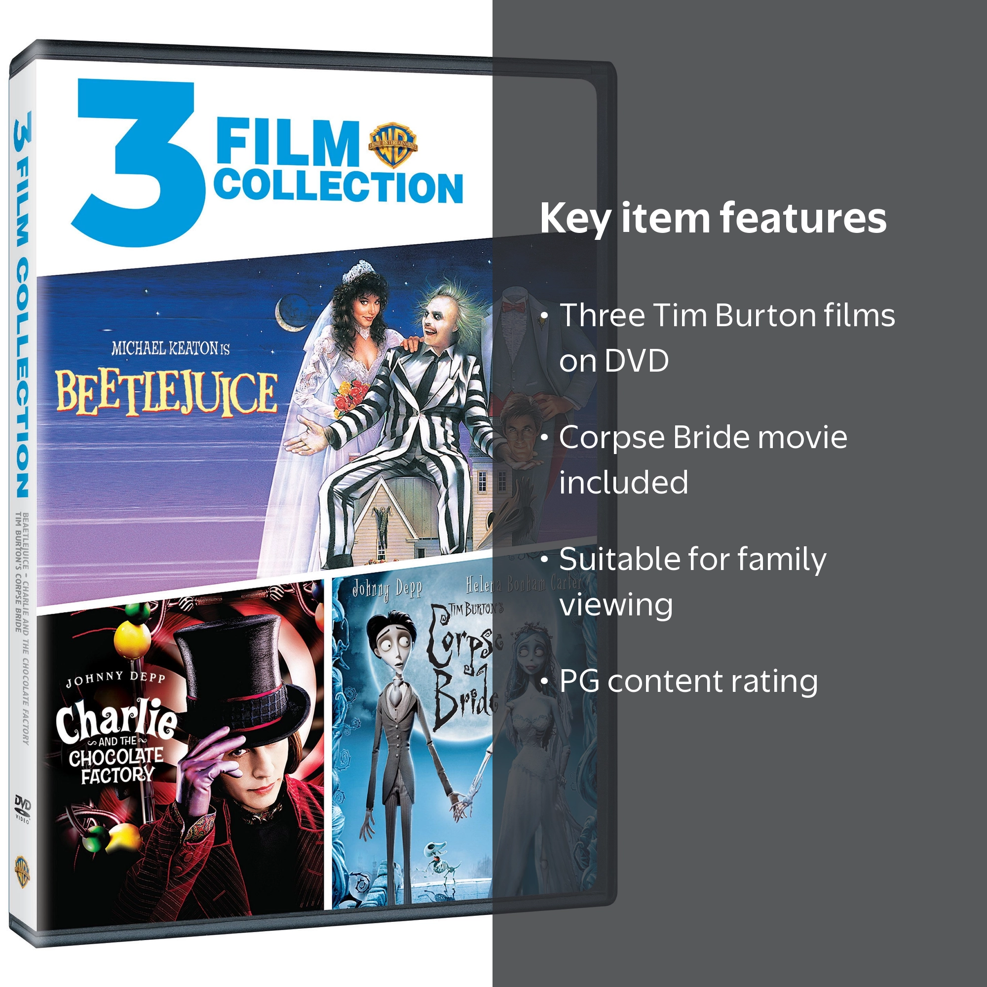 3 Film Collection: Beetlejuice / Charlie & Chocolate / Corpse