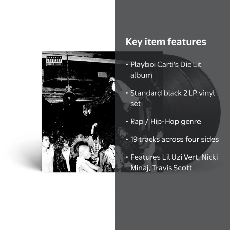 Playboi Carti, Die Lit Vinyl 2 LP, Standard Black, 19 Tracks