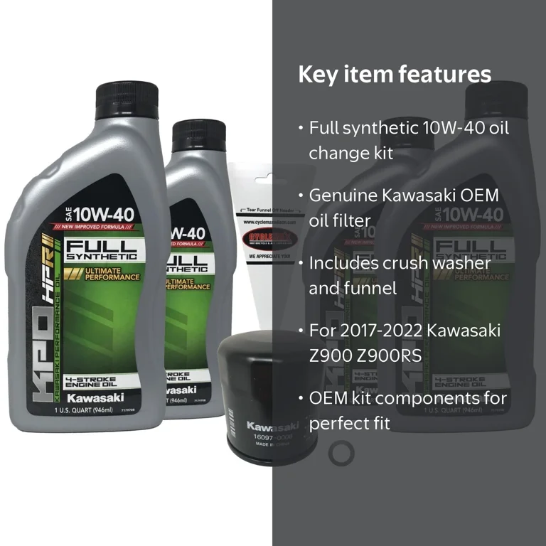 Kawasaki OEM Full Synthetic Oil Change Kit for 2017-2022 Kawasaki