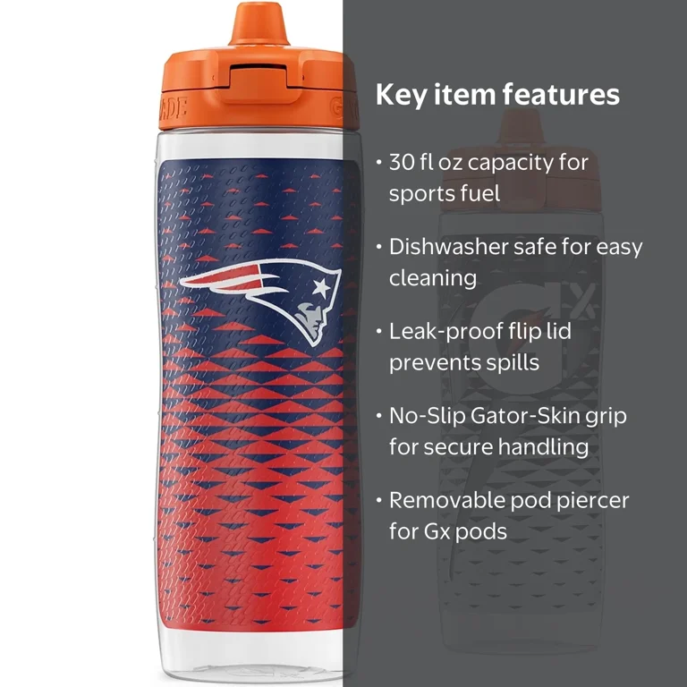 Gatorade Gx New England Patriots NFL 30 fl oz Water Bottle