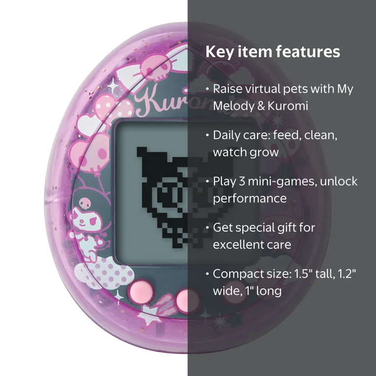 Tamagotchi, Sanrio Kuromi, Virtual Pet, Includes Mini-Games