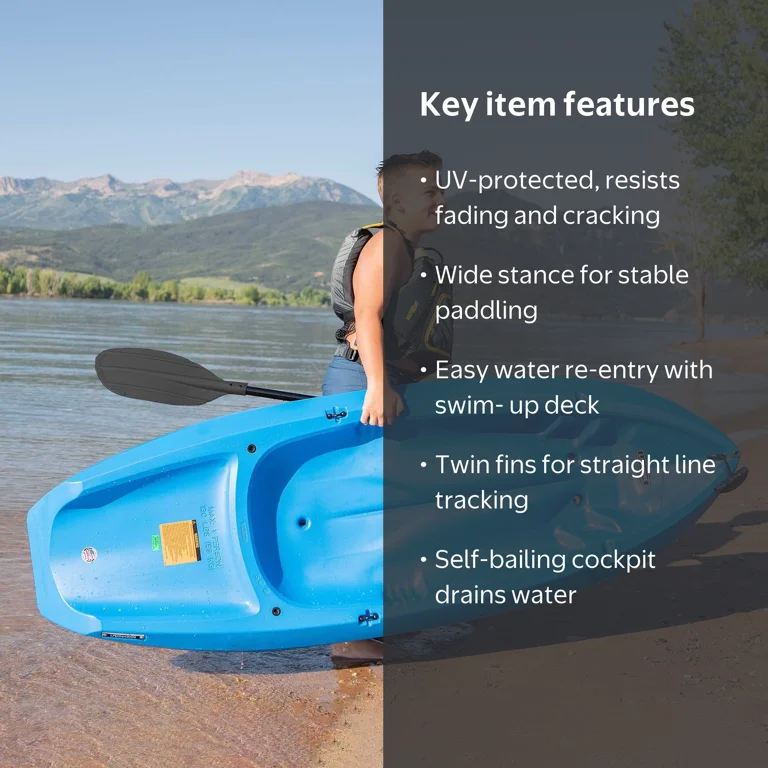 Lifetime Wave Youth 6 ft Sit-On-Top Kayak with Paddle, Blue