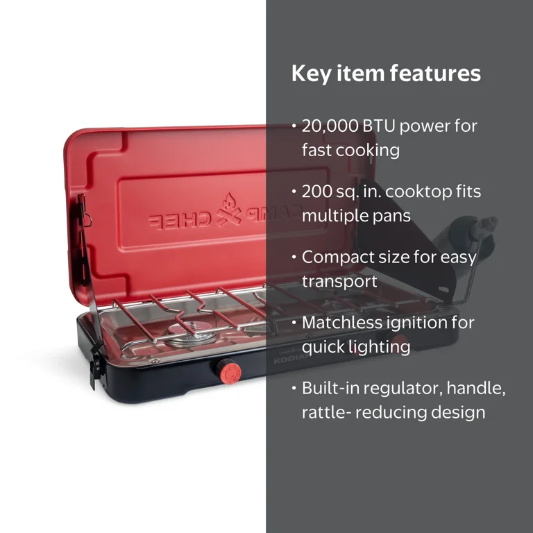 Camp Chef Kodiak, TTS22CA42, 20,000 BTU Propane Compact Camp Stove