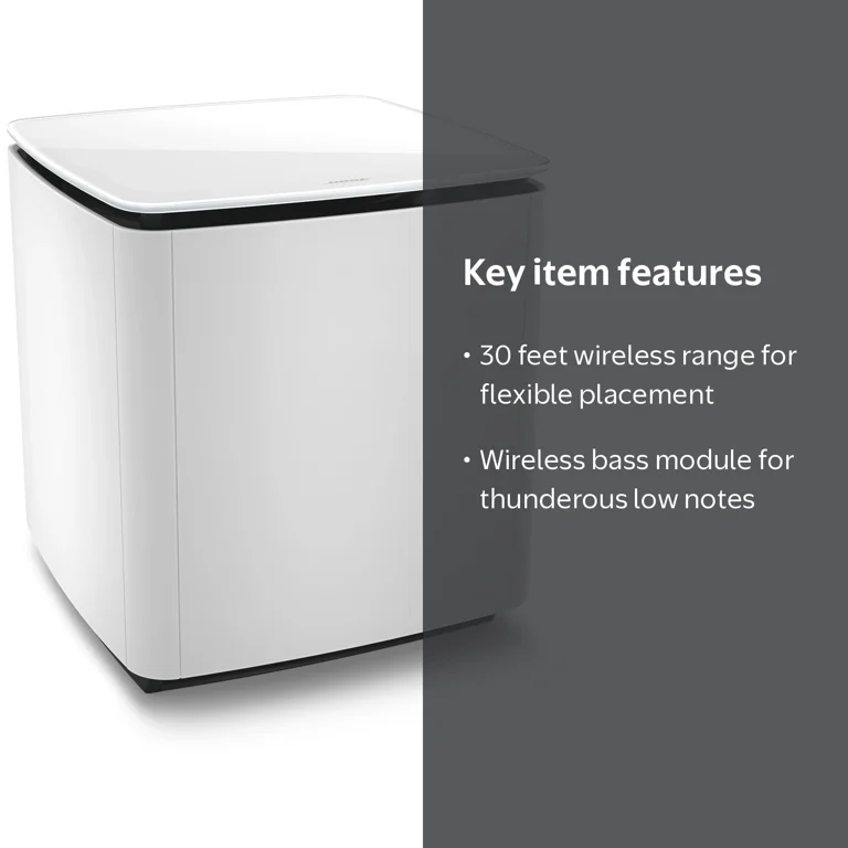 Bose Base Module 700 Wireless Subwoofer for Bose Soundbars, White Bose Base Module 700 Wireless Subwoofer for Bose Soundbars, White
