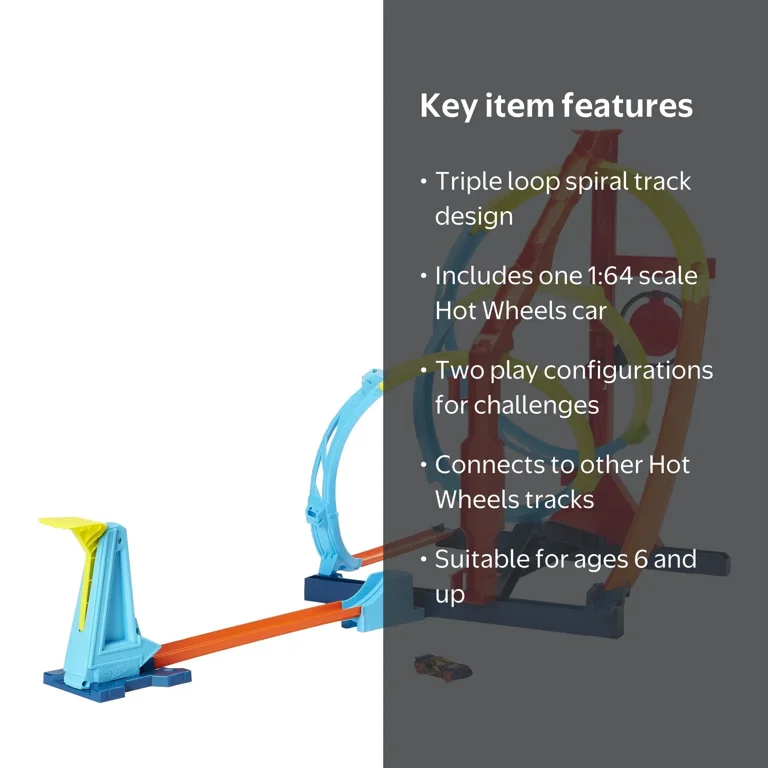 Hot Wheels Track Builder Unlimited Corkscrew Twist Kit & 1:64 Toy