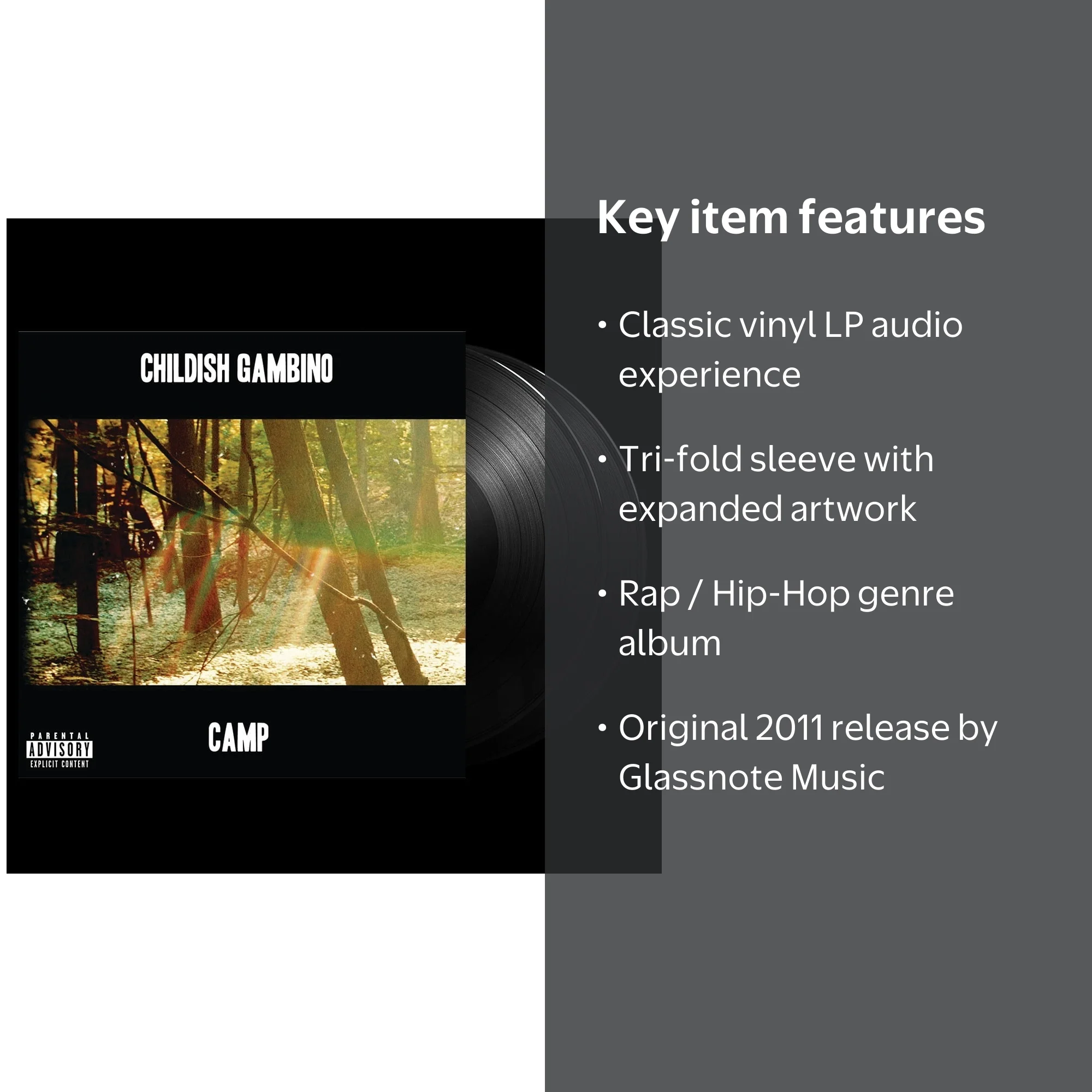 Childish Gambino - Camp, Hip Hop Record Album - Vinyl Music