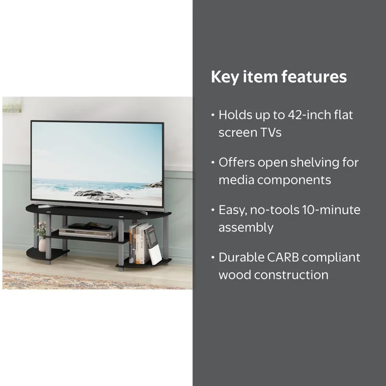 Furinno TURN-S-TUBE Wood TV Entertainment Center for TV up to 42
