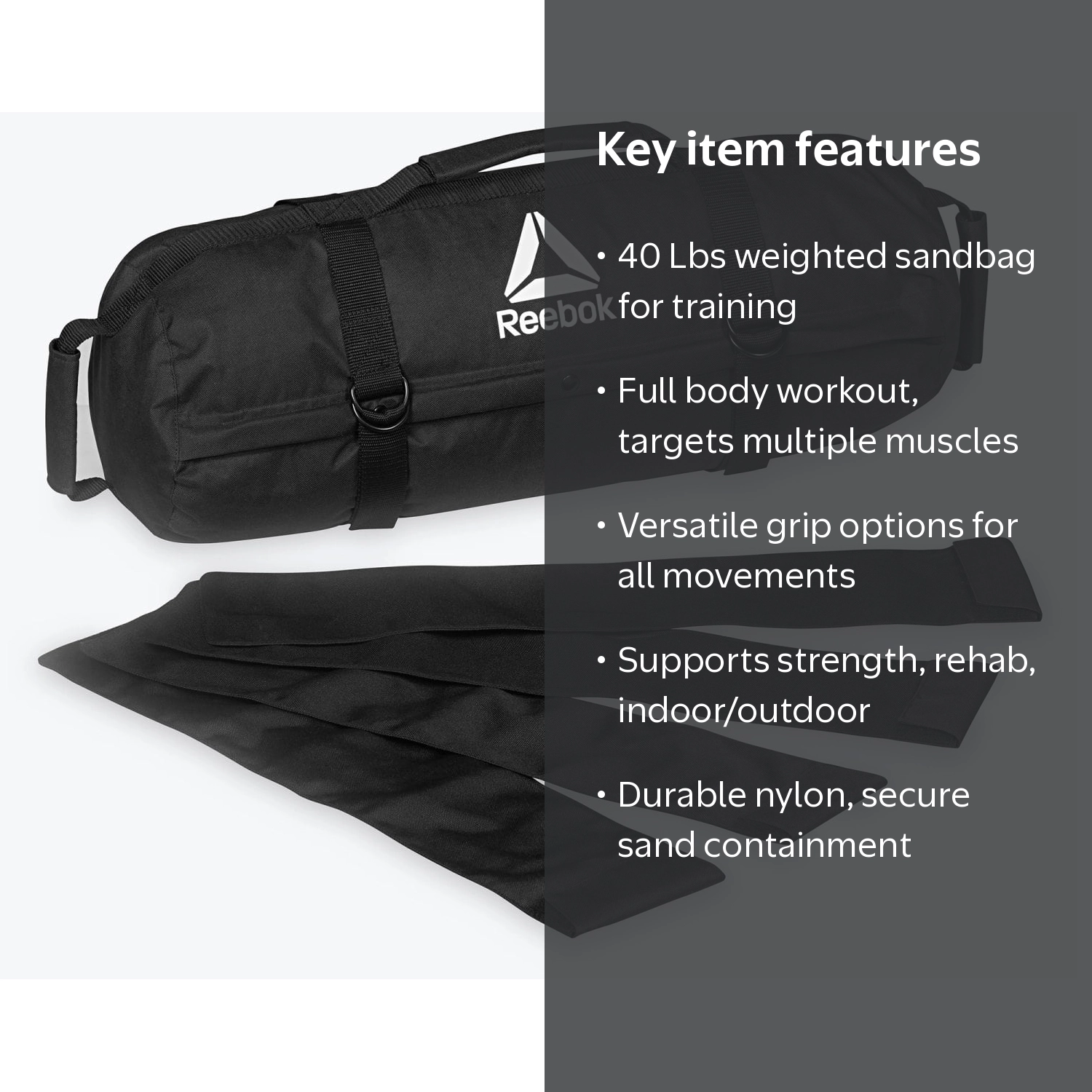 Reebok サンドバッグ 黒 Reebok Sand Bag 40Lbs - Nylon - Fitness Workout - Walmart.com