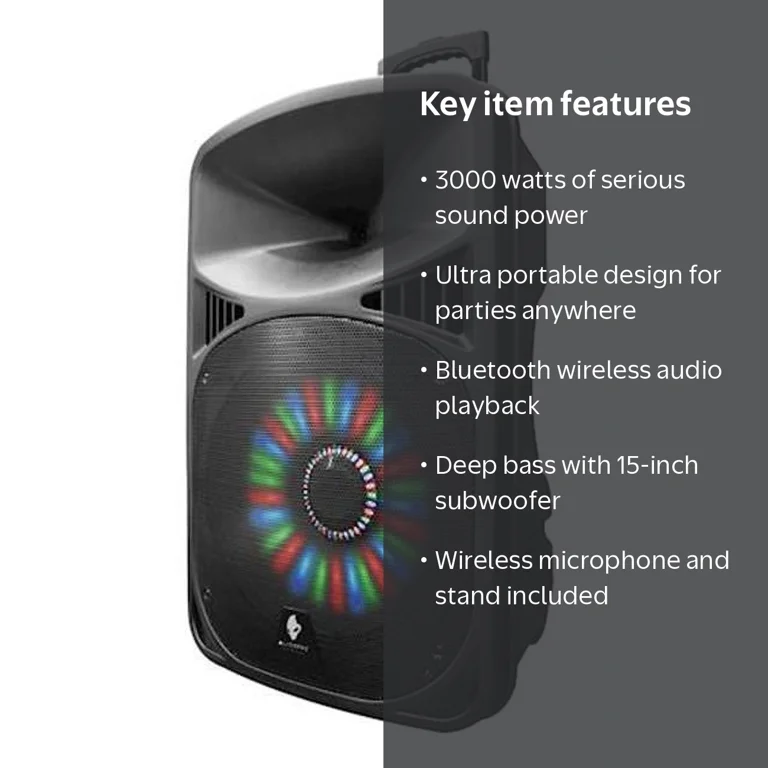 Alien Pro 15 in. 3000 watt Falcon Potrable Wireless Bluetooth