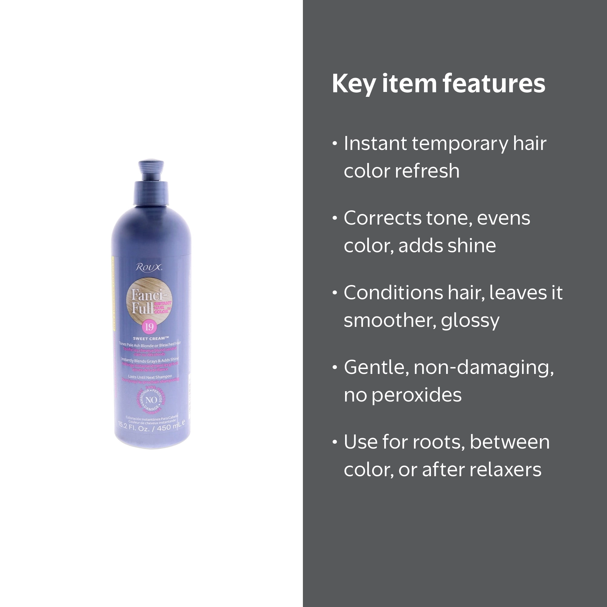 Roux, Fanci-Full Temporary Color Rinse, 19 Sweet Creme, 15.2 oz
