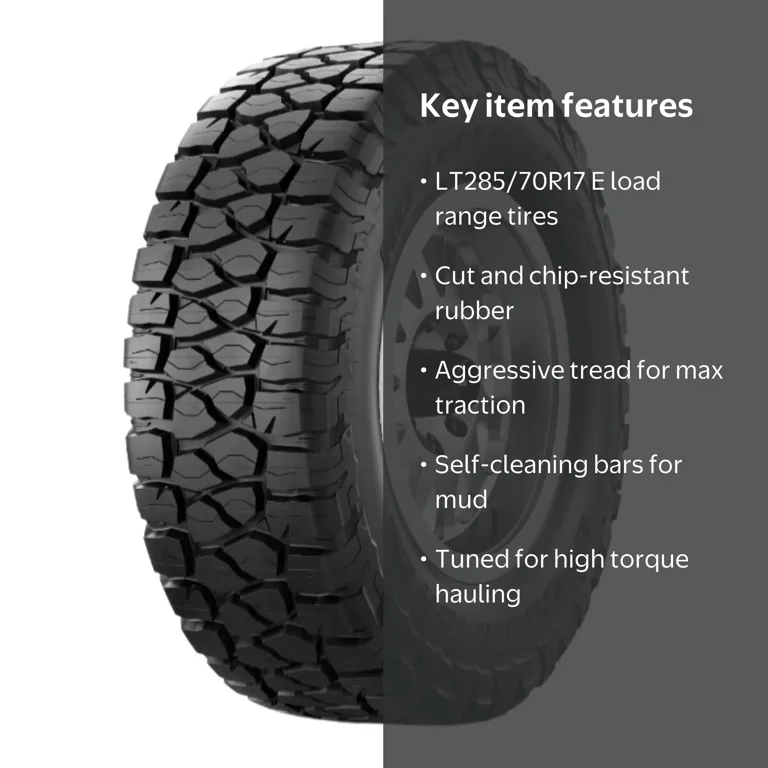 BFGoodrich, Tire, LT285/70R17, 126/123Q E, Mud-Phobic Bars