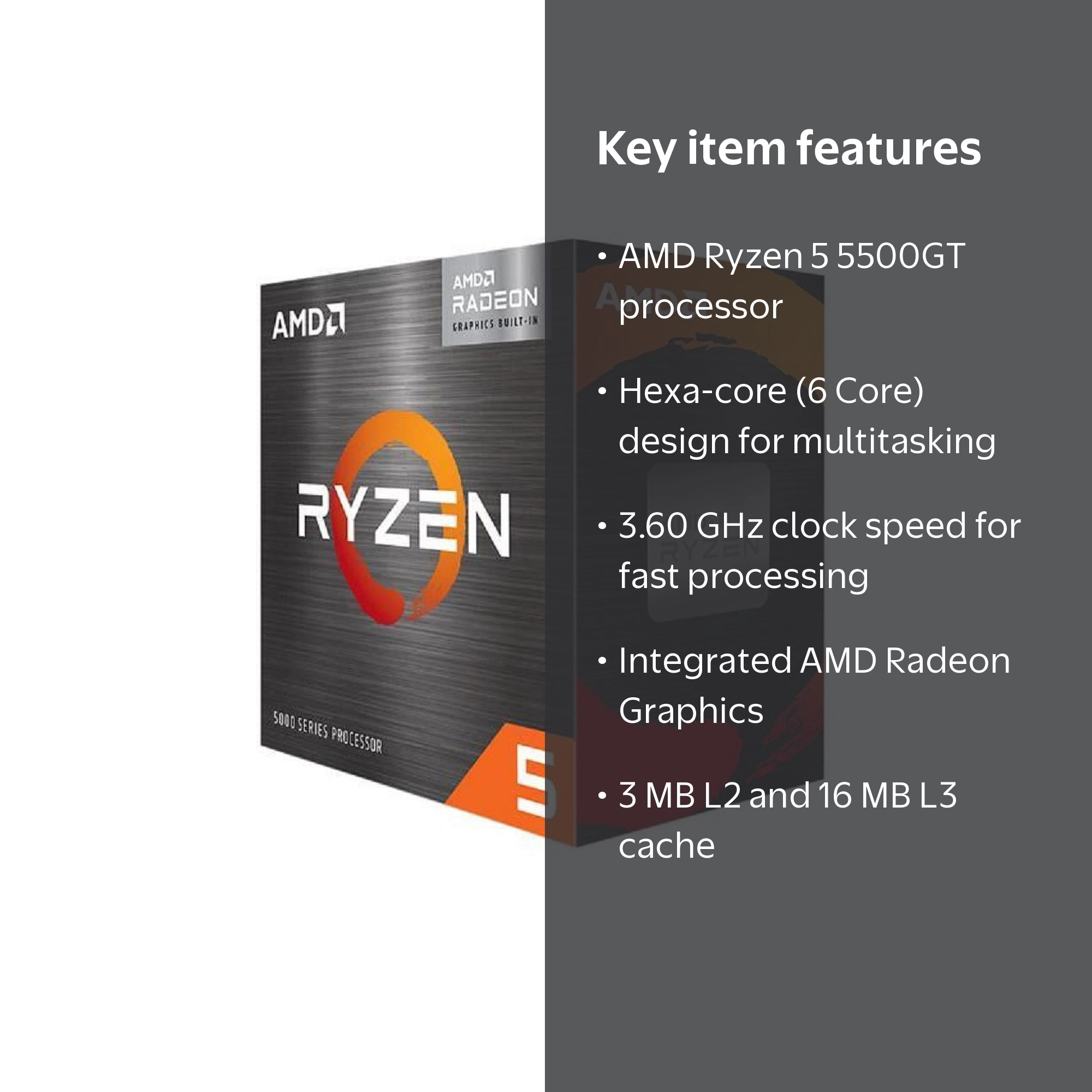 AMD Ryzen 5 5500GT - Ryzen 5 5000 Series 6-Core 3.6 GHz Socket AM4