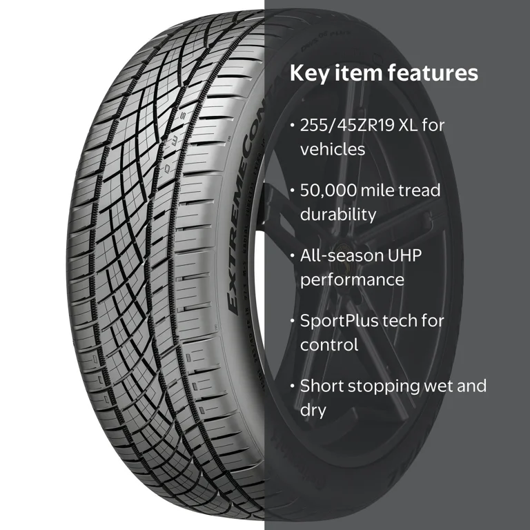 Continental, Passenger Tire, 255/45ZR19, All Season, XL - Walmart.com