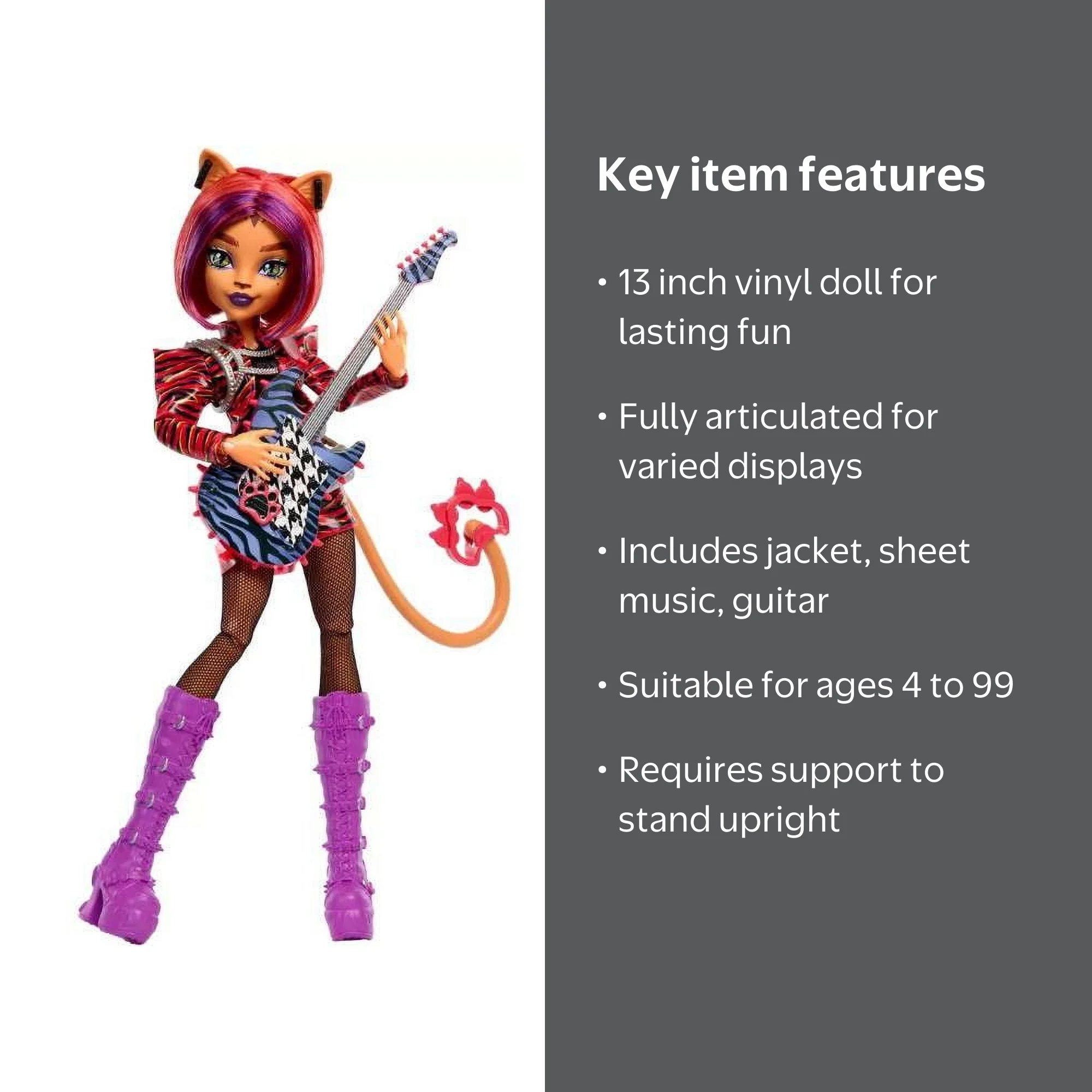 Mattel Monster High Fearbook Toralei Doll, 13 in, Includes