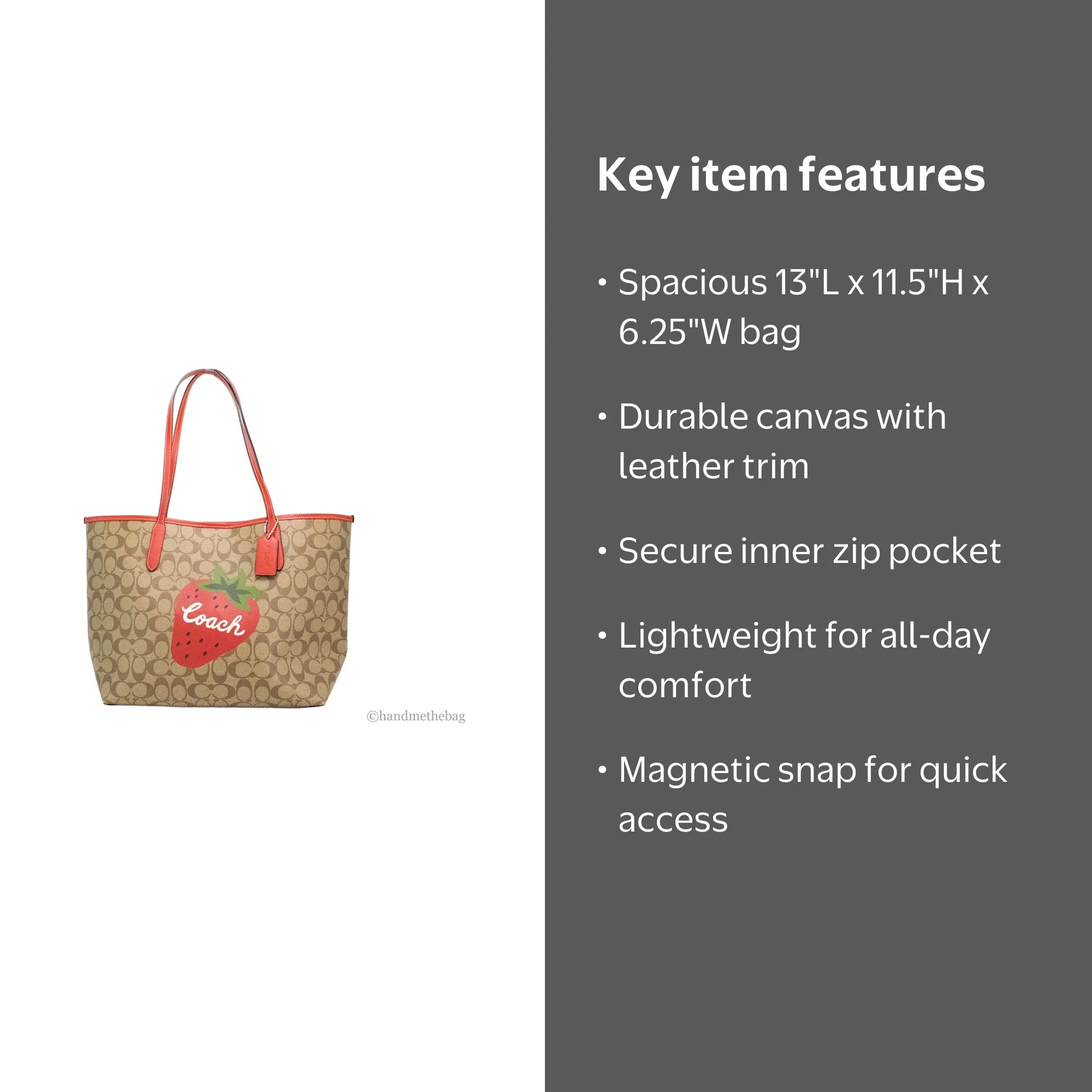 Coach CH329 Wild Strawberry Coated Canvas City Tote Shoulder