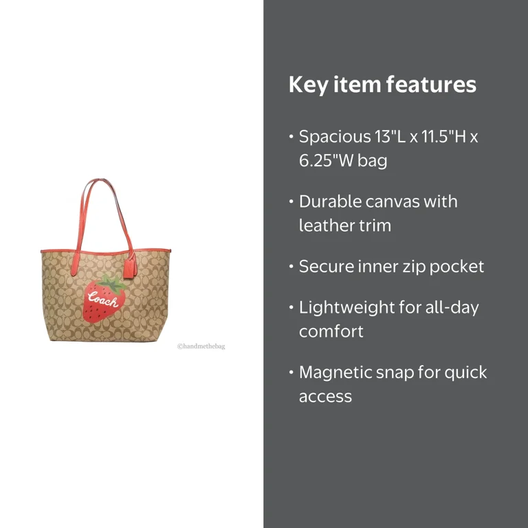 Coach CH329 Wild Strawberry Coated Canvas City Tote Shoulder