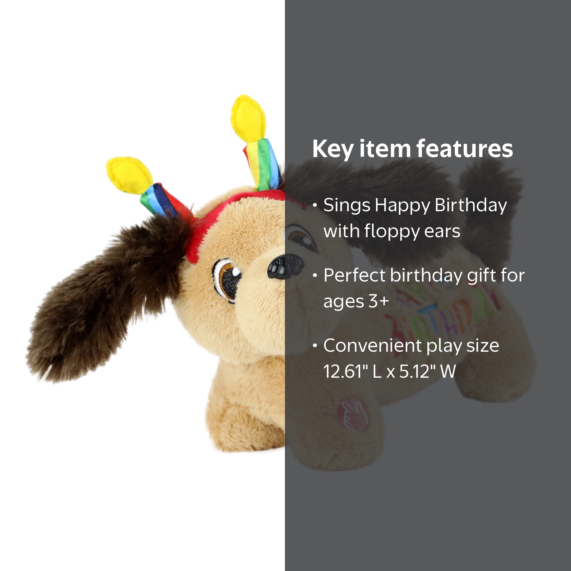 Way To Celebrate Plush Animated Singing Puppy 13.5in Brown with