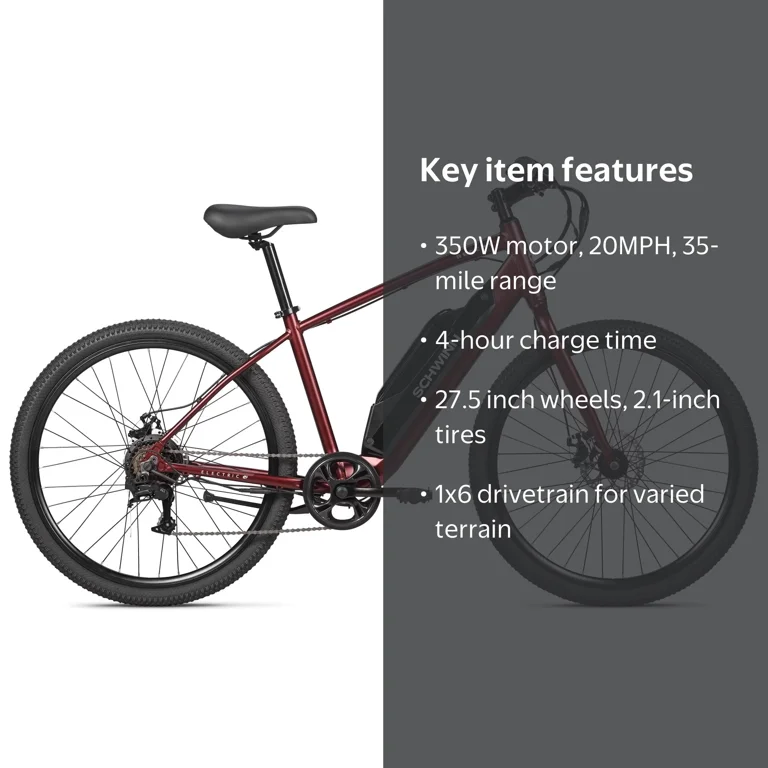Schwinn Regent Electric Hybrid Bike, 27.5 Inch Wheel, Adult