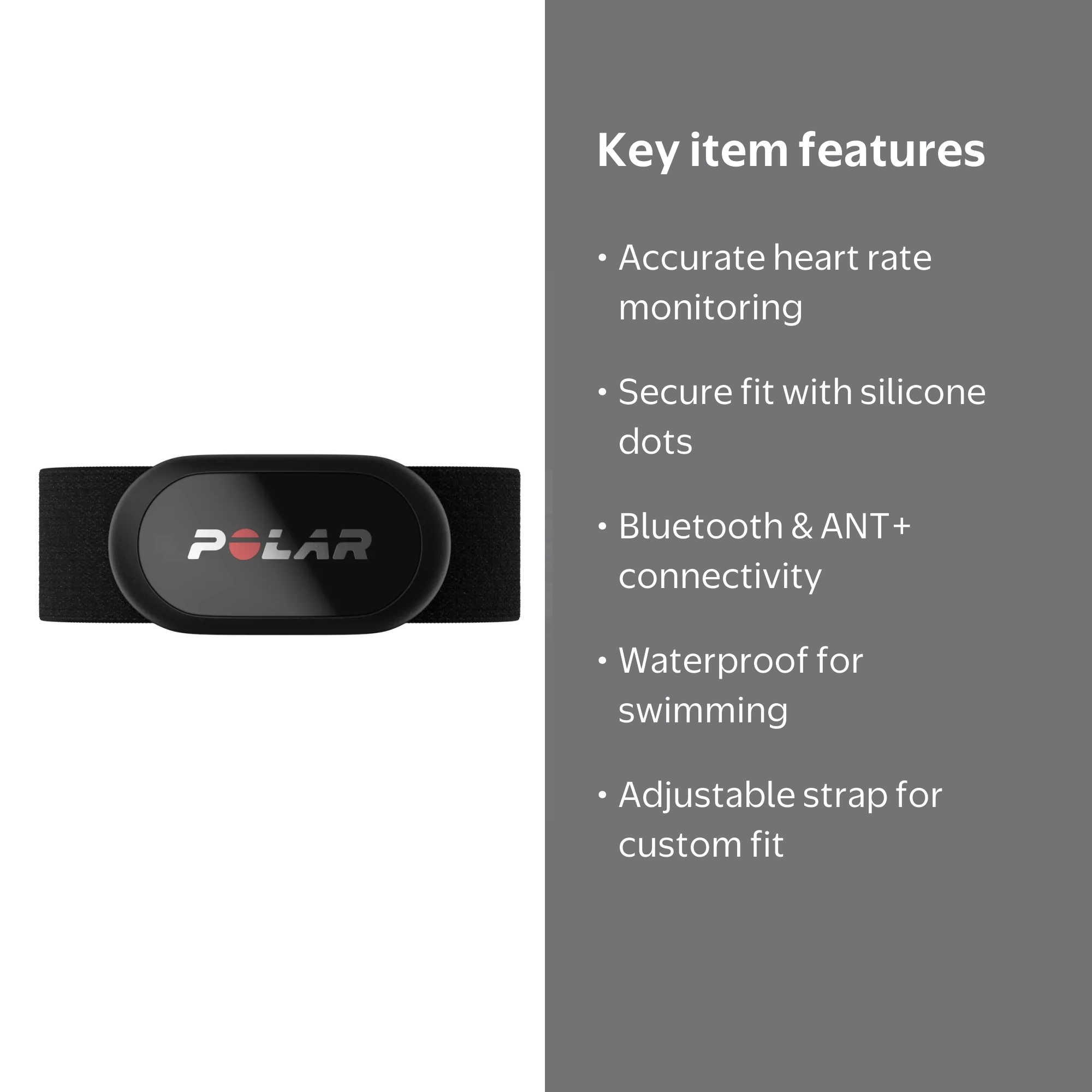Polar H10 Heart Rate Monitor – ANT+ , Bluetooth – HR Sensor for